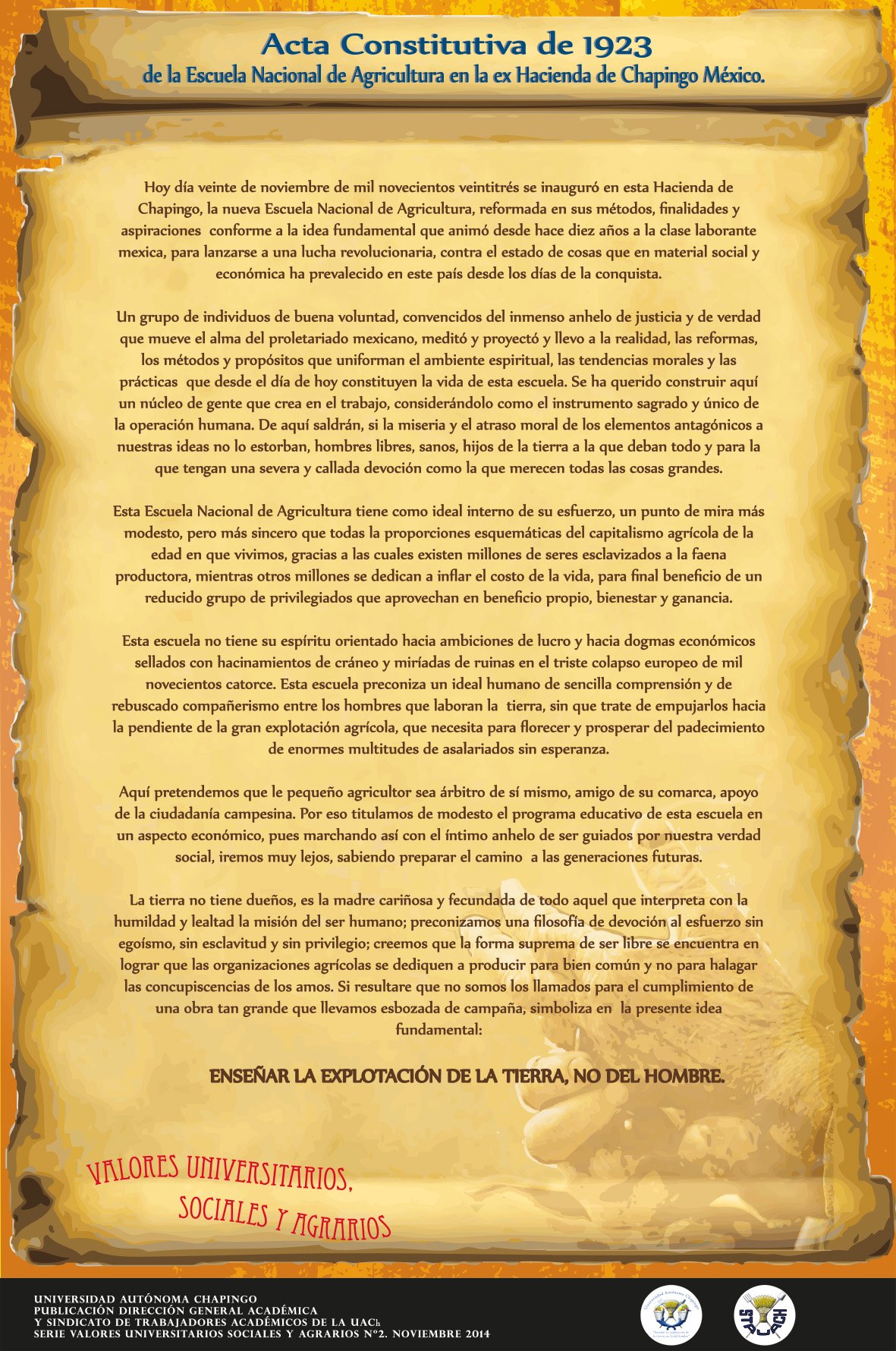 Valores universitarios — Acta constitutiva